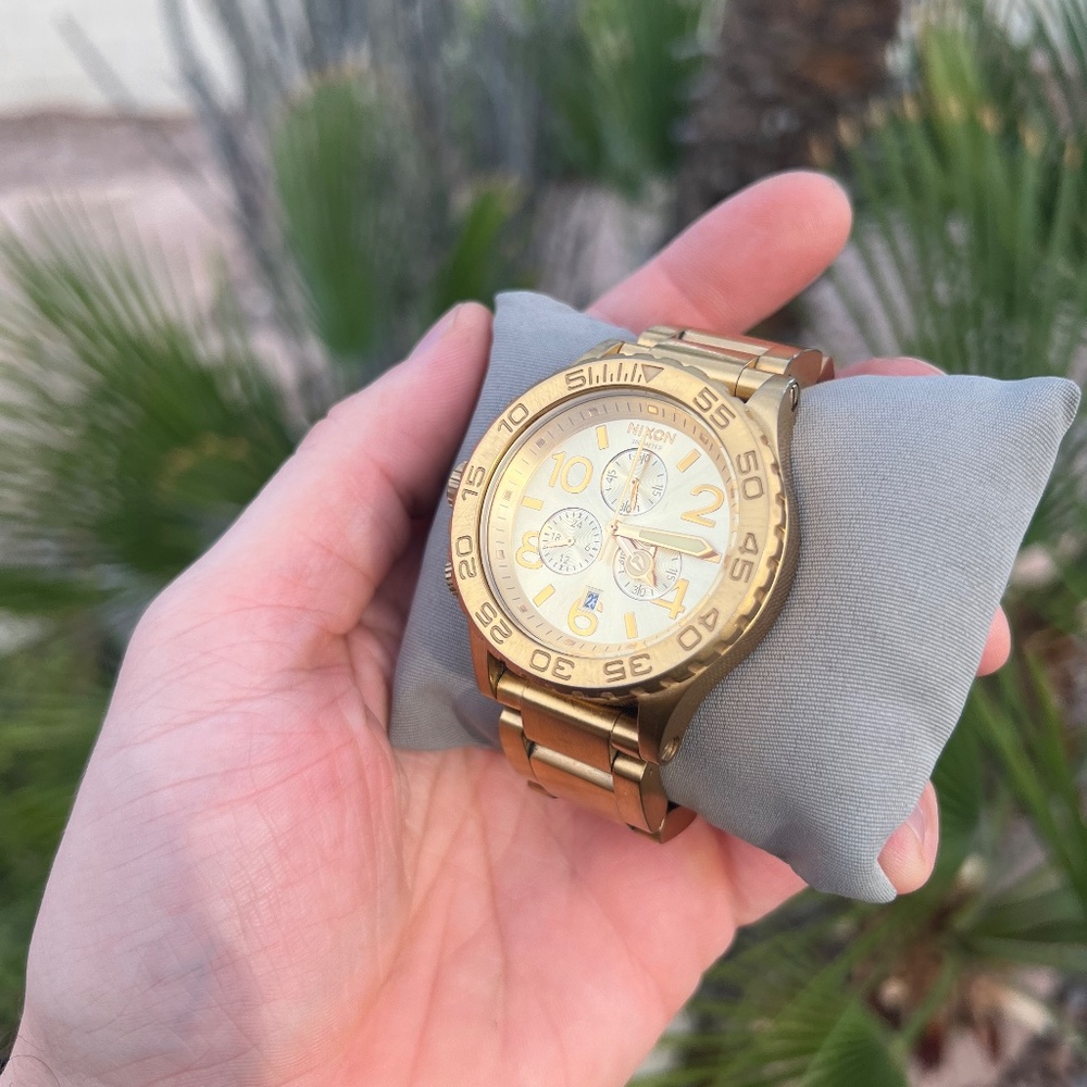 Nixon 42-20 Gold chronograph watch